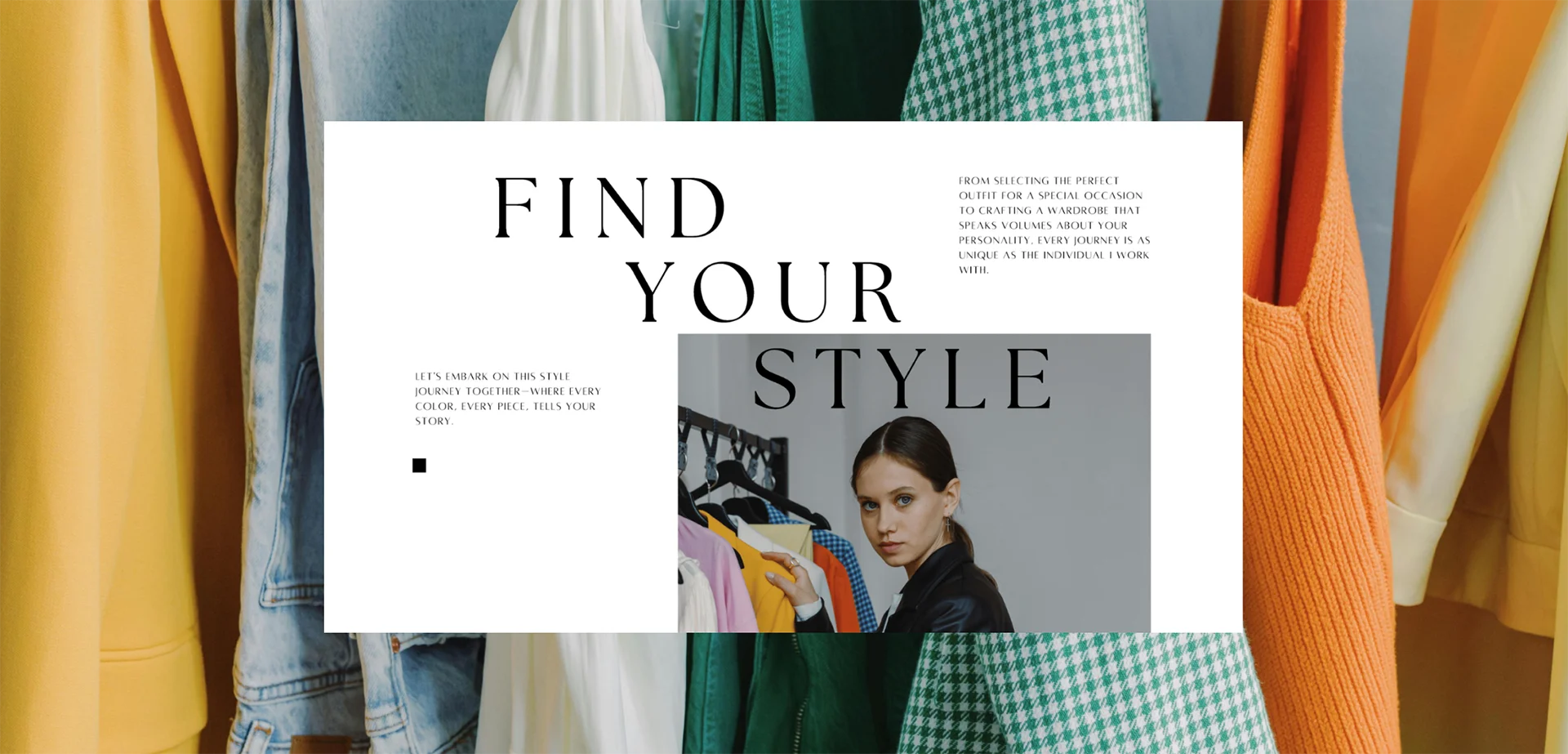 Showcase image of a colorful stylist website 